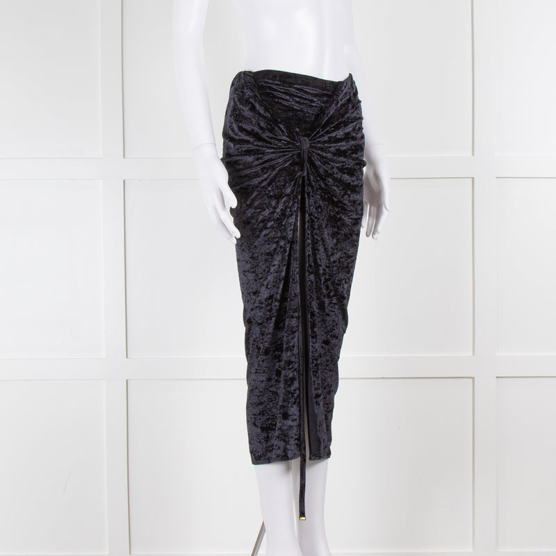 Jacquemus Black Velvet Le Jupe Pareo Croissant Skirt