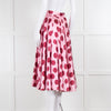 Dolce & Gabbana Pale Pink Burgundy Large Dot Silk Satin Print Full Skirt