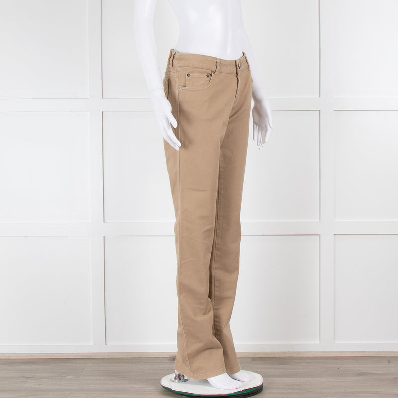 Red Valentino Camel Jeans with Ruched Pocket Detail