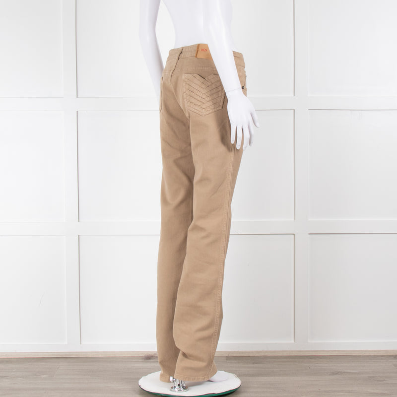 Red Valentino Camel Jeans with Ruched Pocket Detail