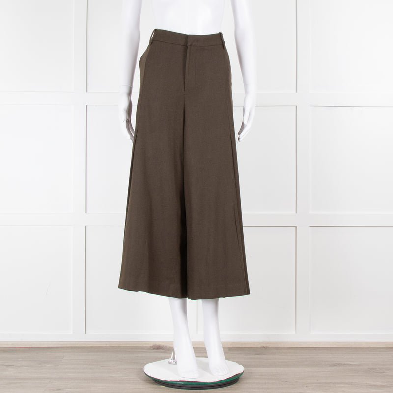 Vince Khaki Woven Culottes