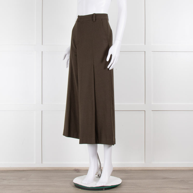 Vince Khaki Woven Culottes