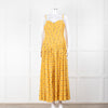 Tory Burch Yellow Floral Embroidered Cotton Sleeveless Dress