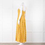 Tory Burch Yellow Floral Embroidered Cotton Sleeveless Dress