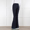 Paige Dark Blue Patch Pocket Flared Jeans