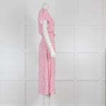 Rixo Pink Patterned Aspen Dress