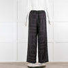 Toteme Black Monogram Silk PJ Bottoms