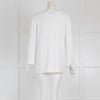 D'Exterior White Fine Knit V Neck Sweater