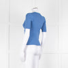 Sandro Blue Knit V-Neck Short Sleeve Top