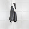 Victor Alfaro Black Faux Leather Asymmetrical Skirt