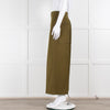 Joseph Khaki Heavy Twill Wide Leg Cropped Trousers