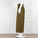 Joseph Khaki Heavy Twill Wide Leg Cropped Trousers