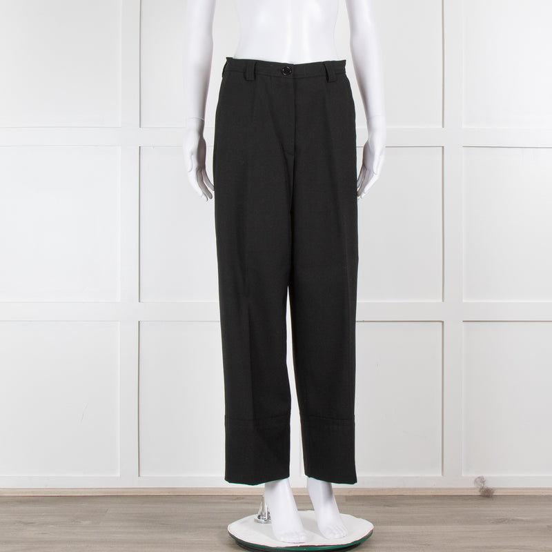 Dries Van Noten Black Tailored Wide Leg Trousers