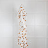 Ganni White Orange Floral Tie Shoulder Midi Dress