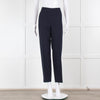 Tory Burch Navy Wool Trousers with Side Zip