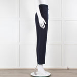 Tory Burch Navy Wool Trousers with Side Zip