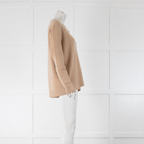 Prada Beige V Neck Cashmere Jumper