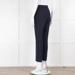 Tory Burch Navy Wool Trousers with Side Zip