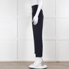 Tory Burch Navy Wool Trousers with Side Zip