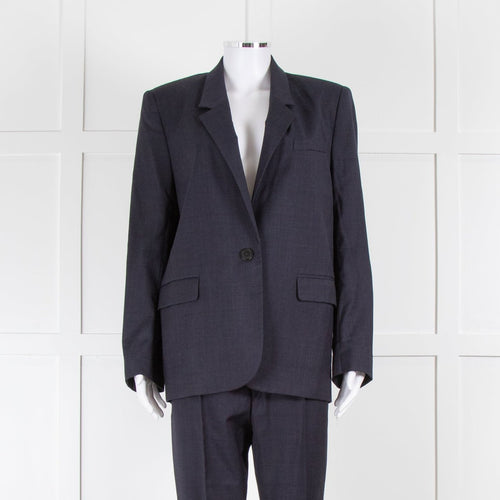 Isabel Marant Etoile Navy Blue Price Of Wales Check Tailored Trousers