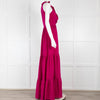 Saloni Fuchsia Tiered  Sleeveless Maxi Dress