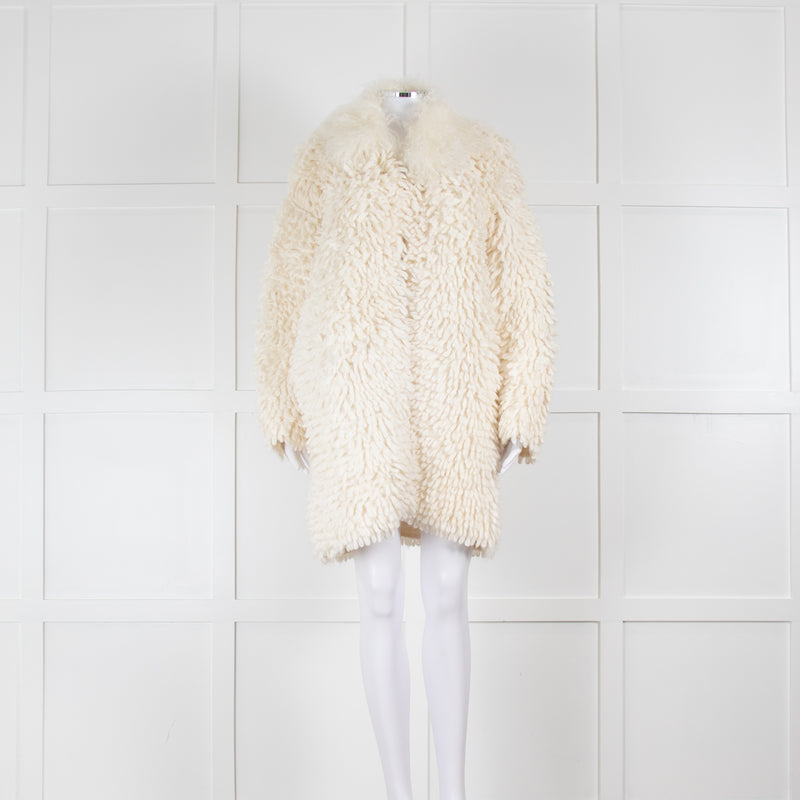 Fendi Alpaca Mix Cream Loop Knit Jacket