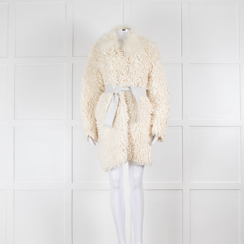 Fendi Alpaca Mix Cream Loop Knit Jacket