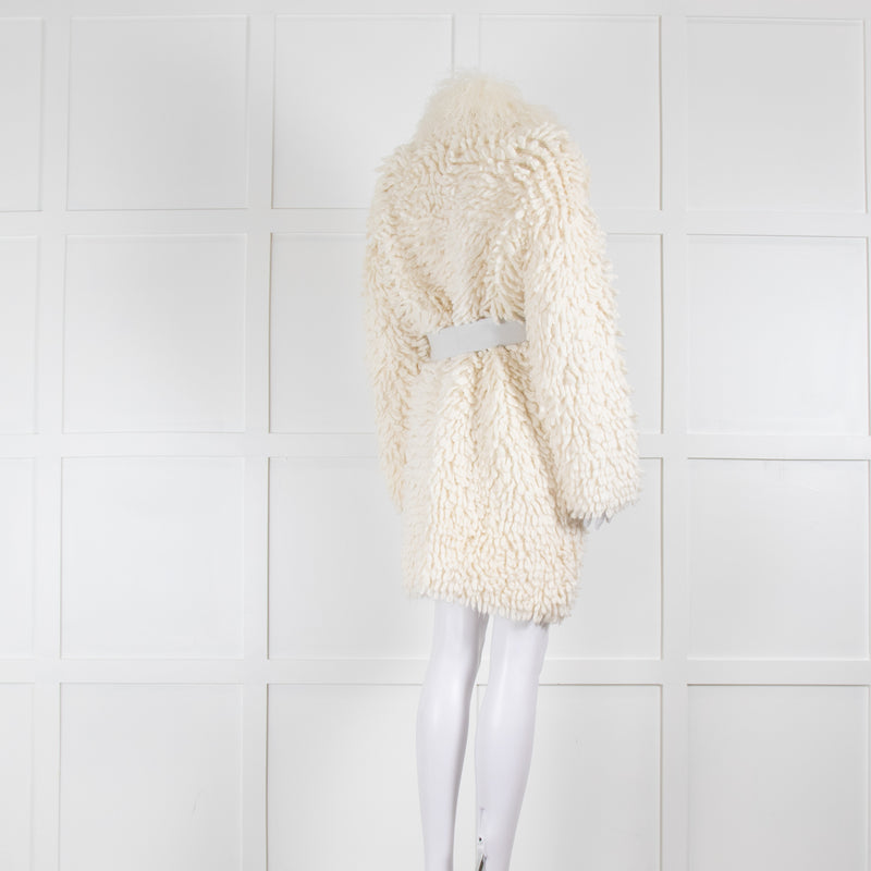 Fendi Alpaca Mix Cream Loop Knit Jacket