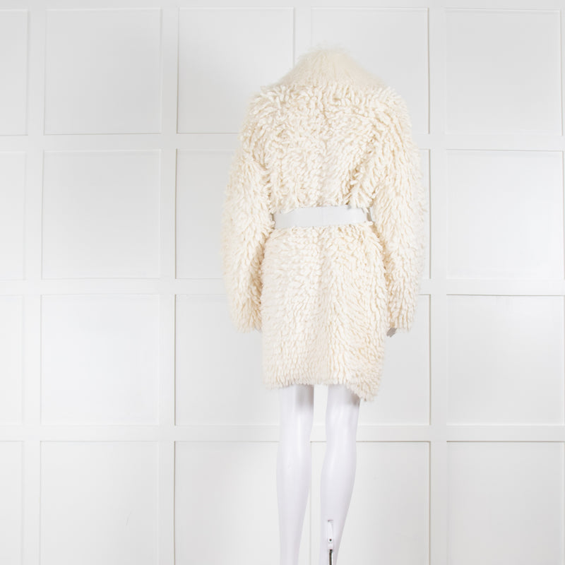 Fendi Alpaca Mix Cream Loop Knit Jacket