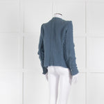 IRO Dusty Blue Woven Button Up Jacket