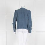 IRO Dusty Blue Woven Button Up Jacket