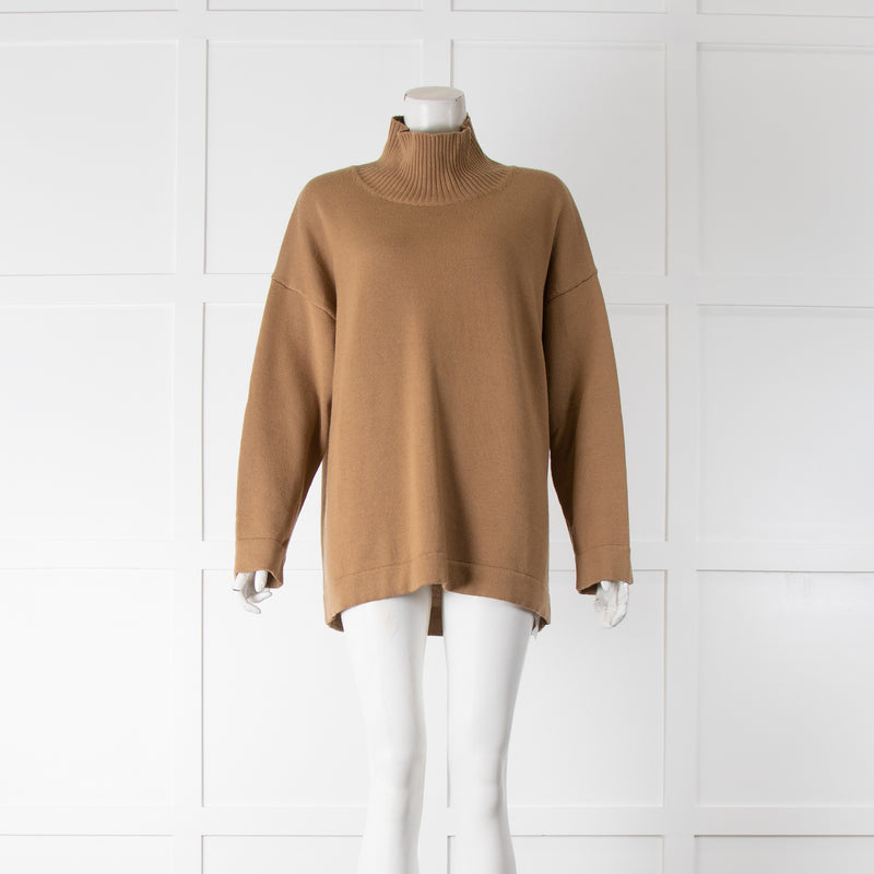 Max Mara Brown Turtle Neck Wool Jumper