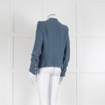 IRO Dusty Blue Woven Button Up Jacket