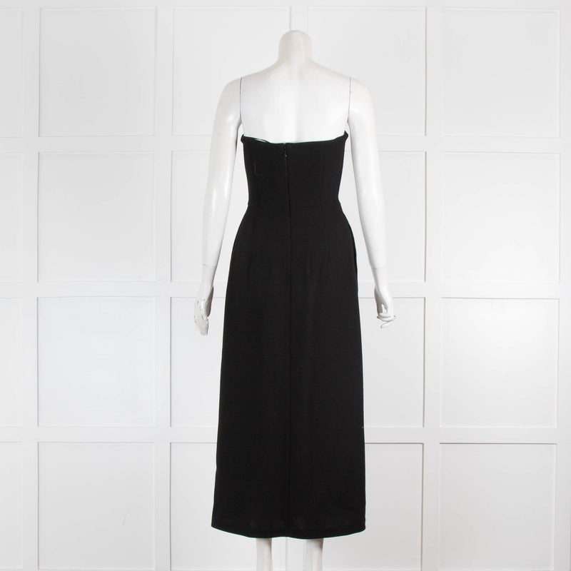 Raey Black Bandeau Crepe Wool Pencil Dress