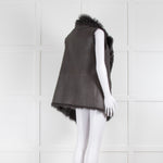 Rizal Grey Shearling Zip Detail Gilet