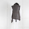 Rizal Grey Shearling Zip Detail Gilet