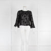 Pinko Black Sheer Top With Velvet Stars