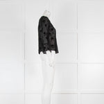 Pinko Black Sheer Top With Velvet Stars