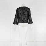 Pinko Black Sheer Top With Velvet Stars