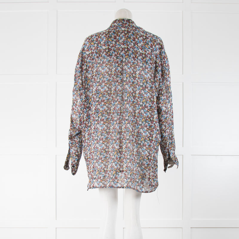 Victoria Beckham Floral With Silver Thread Shirt