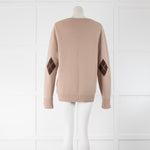 Arch 4 Beige Brown Diamond Print Cashmere Jumper