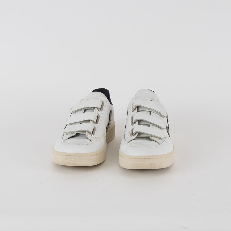 Veja White Black Leather Trainers