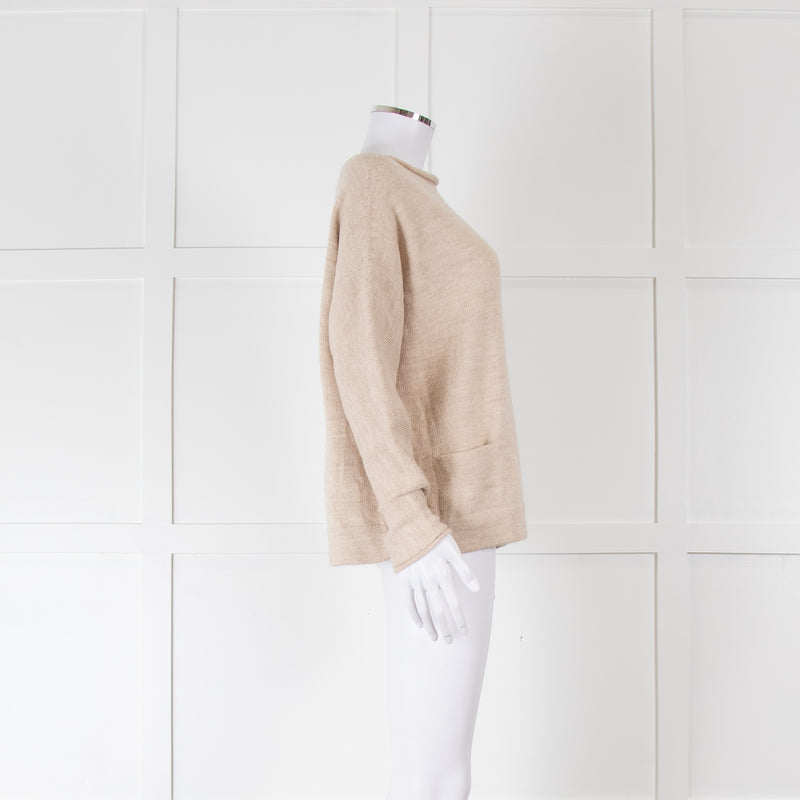 Lauren Manoogian Beige Alpaca Wool Mix Front Pocket Jumper