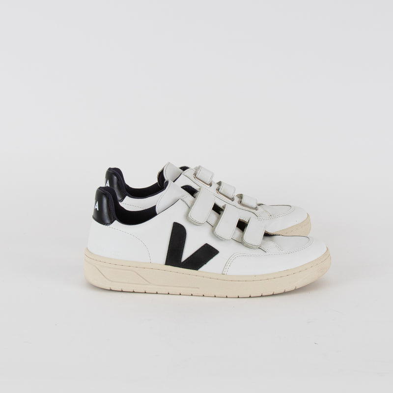 Veja White Black Leather Trainers