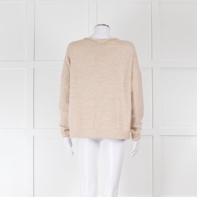 Lauren Manoogian Beige Alpaca Wool Mix Front Pocket Jumper