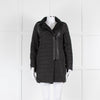 Hotel Particulier Black Quilted Coat With Leather Side Panels