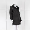 Hotel Particulier Black Quilted Coat With Leather Side Panels