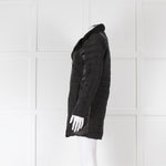 Hotel Particulier Black Quilted Coat With Leather Side Panels