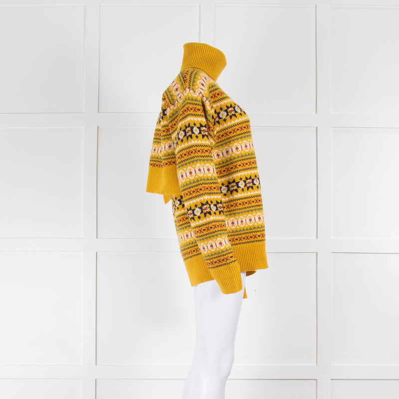 Joseph Yellow Fairisle Polo Neck