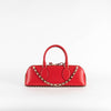 Valentino Garavani Red Leather Rockstud Duffle Bag